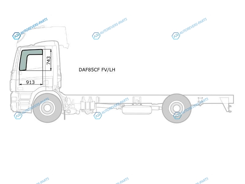 DAF85CF FVLH Стекло форточки (уголок) переднее левое DAF 7585CF SERIES 93-98