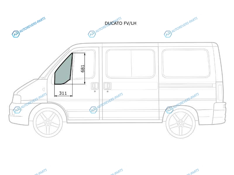 DUCATO FVLH Стекло форточки (уголок) переднее левое PEUGEOT BOXERCITROEN JUMPERFIAT 94-06