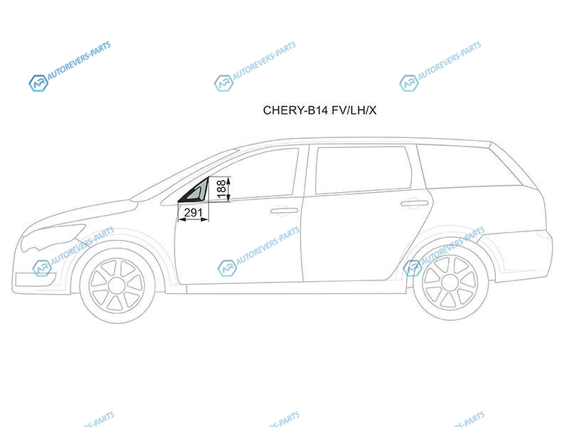 CHERY-B14 FVLHX Стекло форточки (уголок) переднее левое CHERY CROSSEASTAR(V5) MPV 06-14