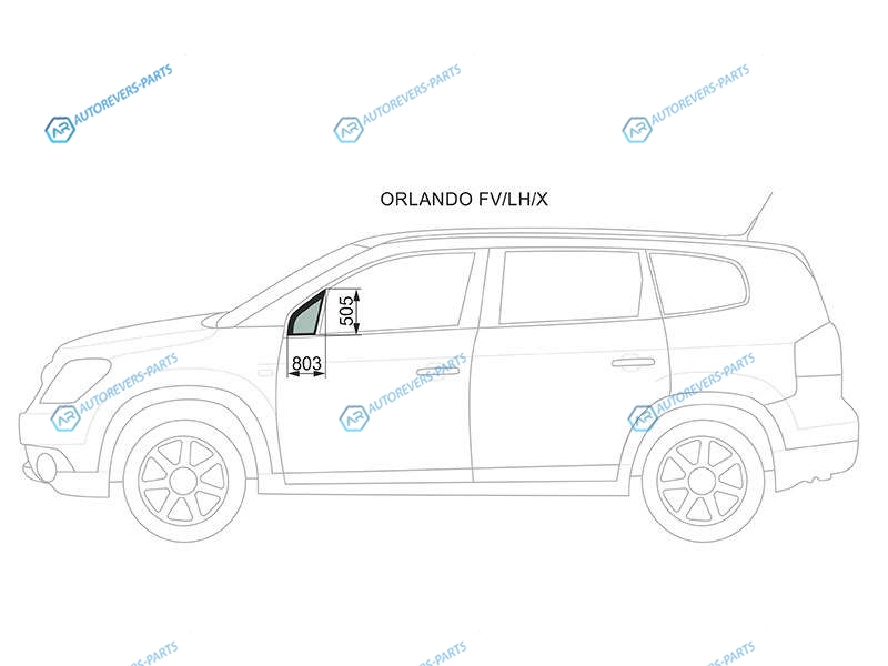 ORLANDO FVLHX Стекло форточки (уголок) переднее левое CHEVROLET 11-15