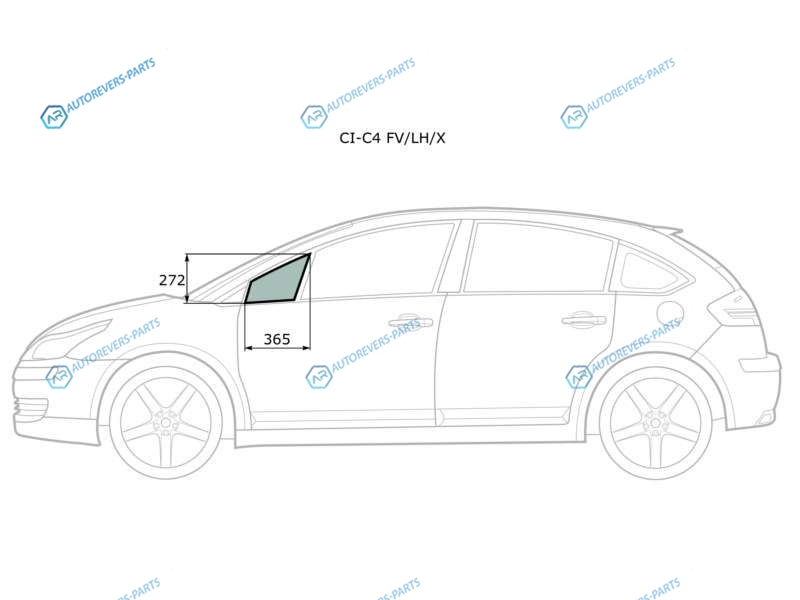 CI-C4 FVLHX Стекло форточки (уголок) переднее левое CITROEN C4 5D HBK 04-10