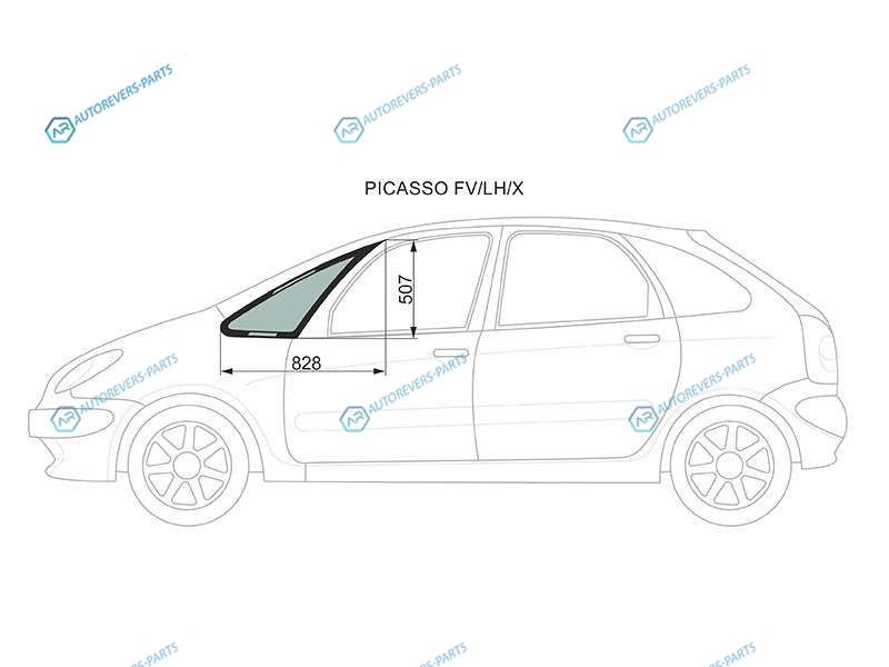 PICASSO FVLHX Стекло форточки (уголок) переднее левое CITROEN XSARA 99-10