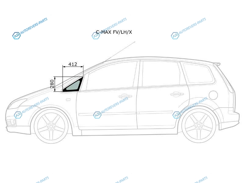 C-MAX FVLHX Стекло форточки (уголок) переднее левое FORD 03-10