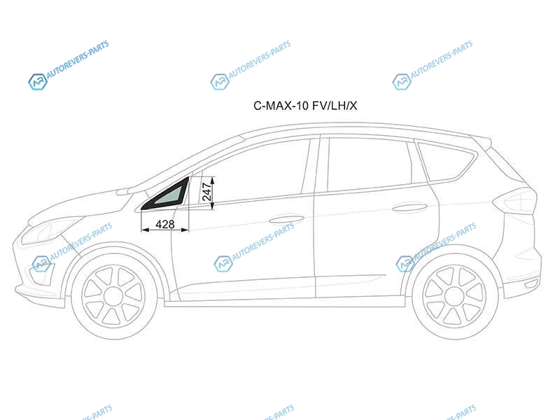 C-MAX-10 FVLHX Стекло форточки (уголок) переднее левое FORD C-MAX MPV 10-