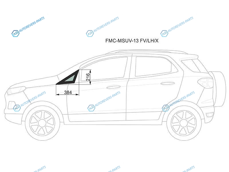 FMC-MSUV-13 FVLHX Стекло форточки (уголок) переднее левое FORD ECOSPORT 13-