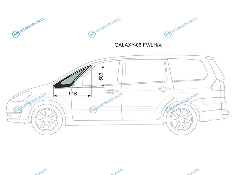 GALAXY-06 FVLHX Стекло форточки (уголок) переднее левое FORD GALAXY 06-15