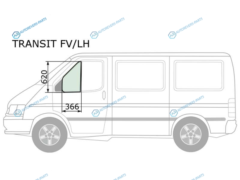 TRANSIT FVLH Стекло форточки (уголок) переднее левое FORD 86-00