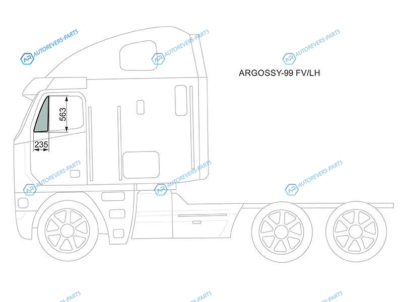 ARGOSSY-99 FVLH Стекло форточки (уголок) переднее левое FREIGHTLINER CENTURY CLASS C112120 CONVENTIONAL CAB 97-04