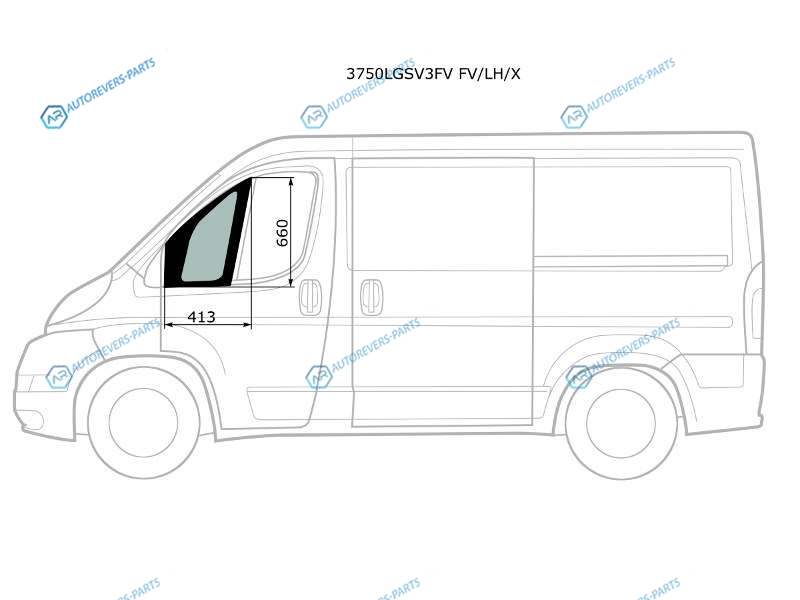 3750LGSV3FV FVLHX Стекло форточки (уголок) переднее левое PEUGEOT BOXER IIFIAT DUCATO IICITROEN JUMPER II 06-