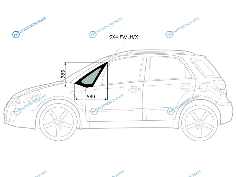 SX4 FVLHX Стекло форточки (уголок) переднее левое SUZUKI 45D 06-14