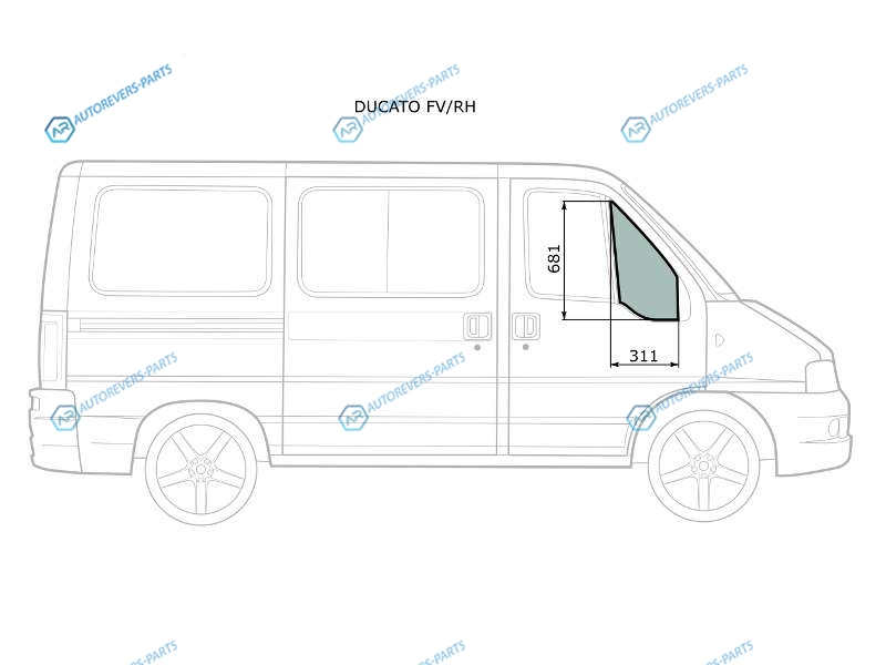 DUCATO FVRH Стекло форточки (уголок) переднее правое PEUGEOT BOXERCITROEN JUMPERFIAT 94-06