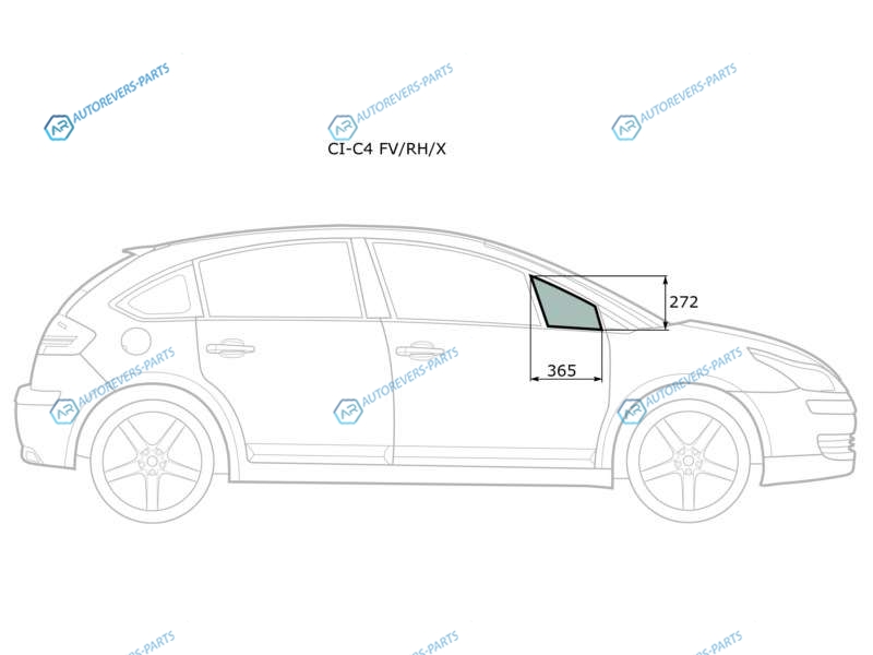 CI-C4 FVRHX Стекло форточки (уголок) переднее правое CITROEN C4 5D HBK 04-10