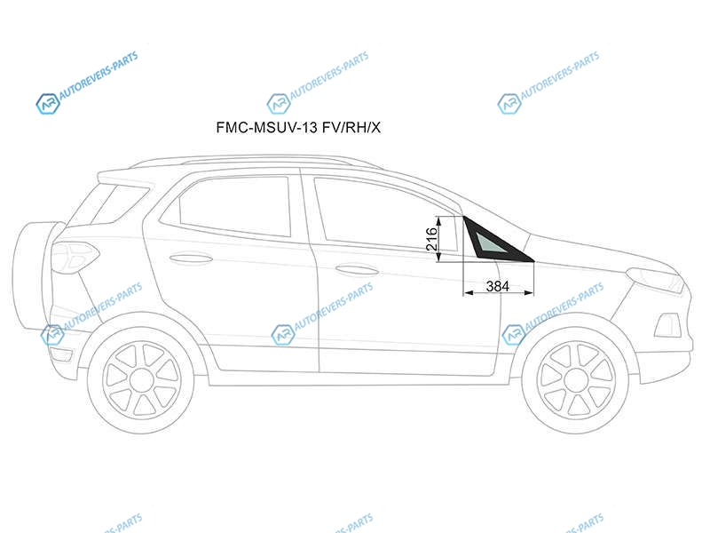FMC-MSUV-13 FVRHX Стекло форточки (уголок) переднее правое FORD ECOSPORT 13-