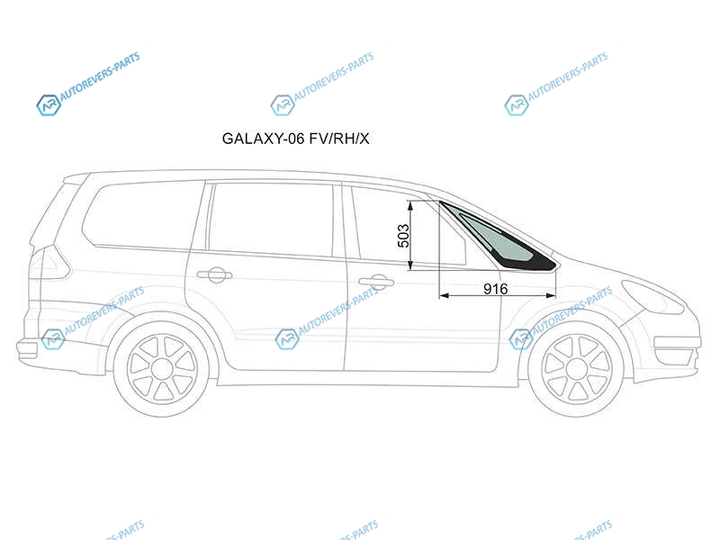 GALAXY-06 FVRHX Стекло форточки (уголок) переднее правое FORD GALAXY 06-15