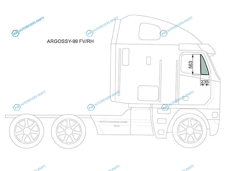 ARGOSSY-99 FVRH Стекло форточки (уголок) переднее правое FREIGHTLINER CENTURY CLASS C112120 CONVENTIONAL CAB 97-04