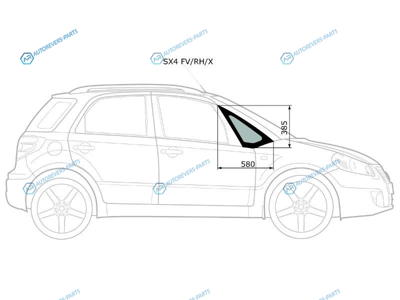 SX4 FVRHX Стекло форточки (уголок) переднее правое SUZUKI 45D 06-14
