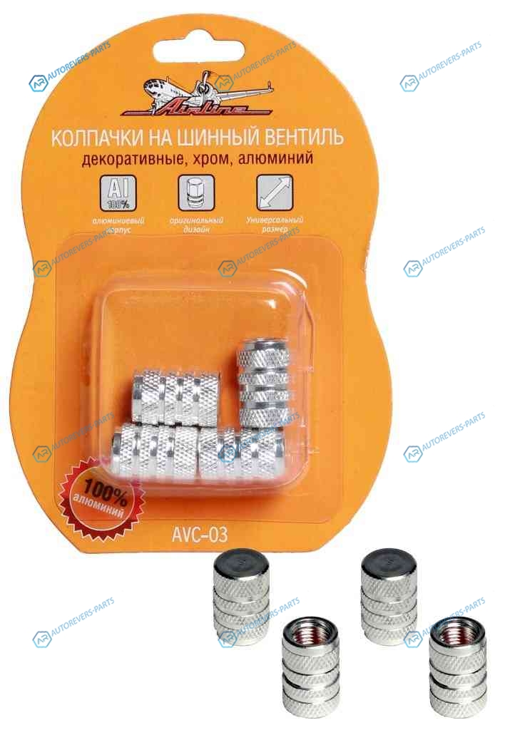AVC-03 Колпачки на шинный вентиль. декоративные 4 шт.. комплект