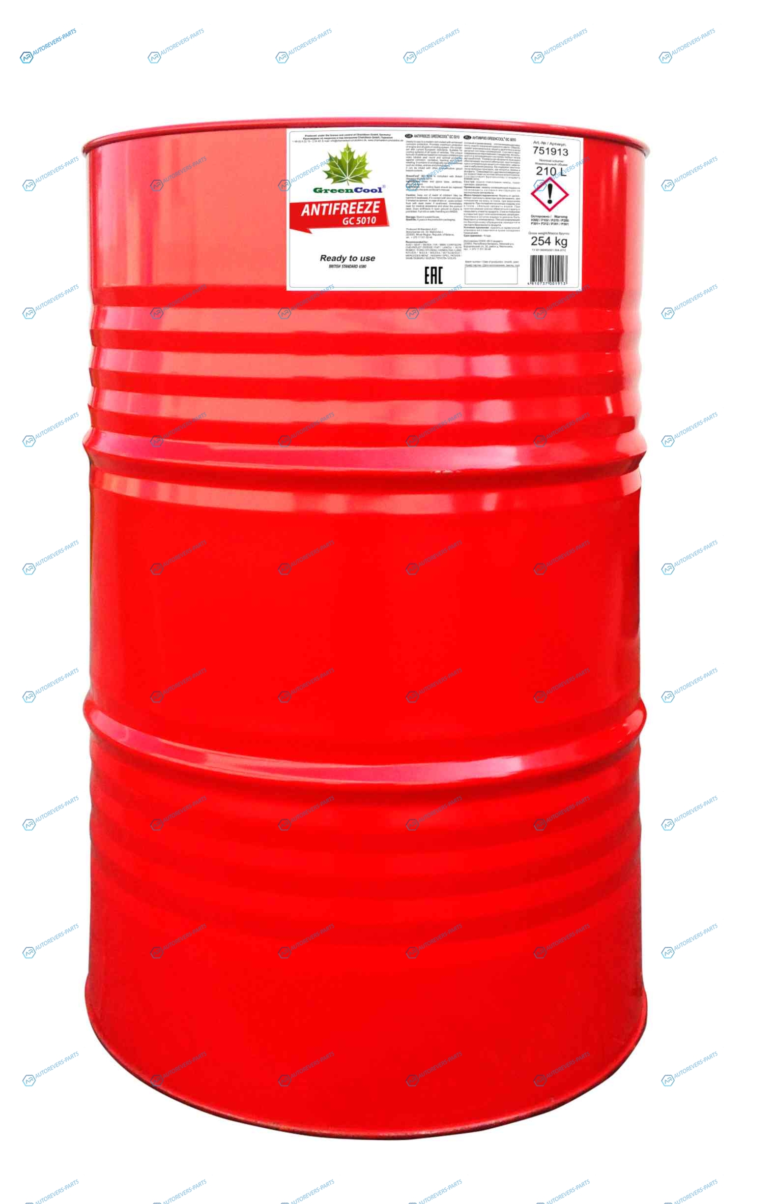 751913 Антифриз GreenCool GC5010 G12. 210 л (красн.)