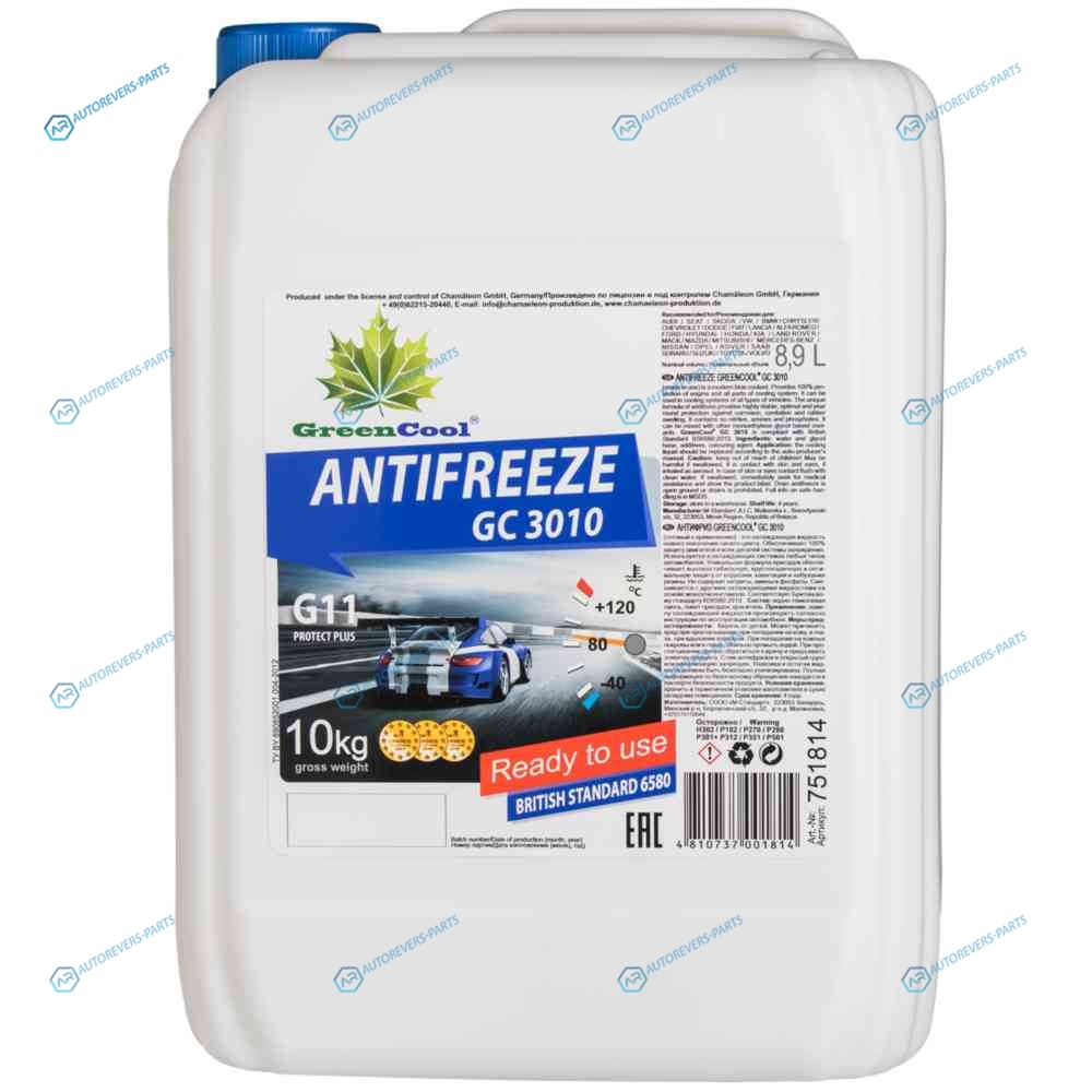 751814 Антифриз GreenCool GC3010 G11. 10 кг (син.)