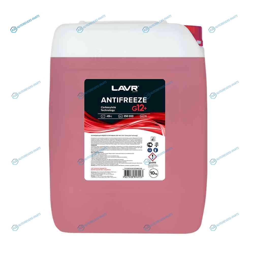 Ln1711 Охлаждающая жидкость ANTIFREEZE LAVR -45 G12+ 10кг