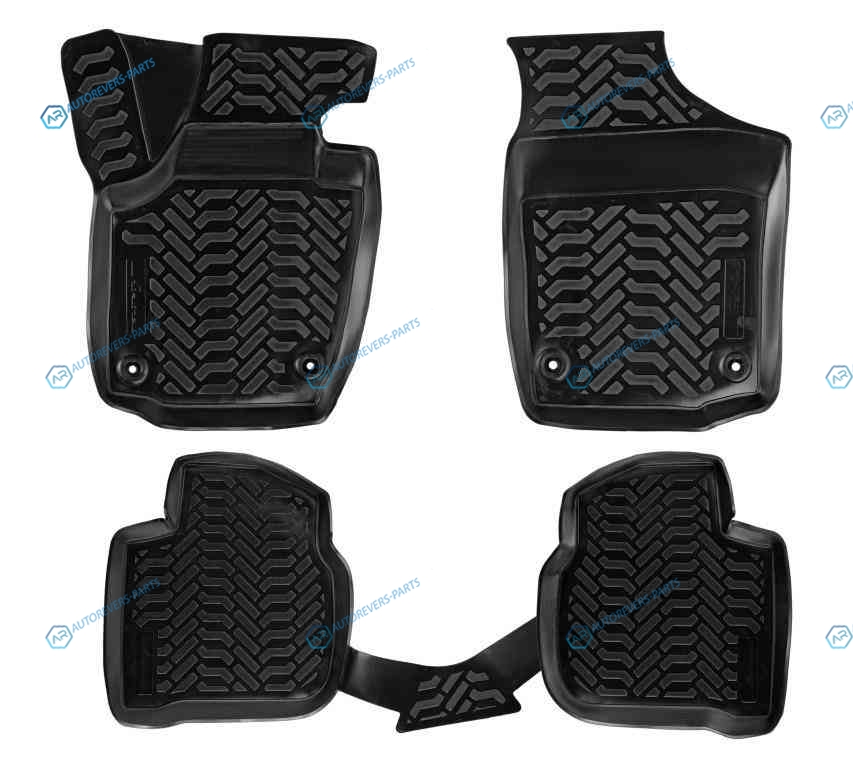 ACM-PS-61 Ковры в салон (3D) для Skoda Rapid (13-) компл. 4 шт.. (крепеж). выс. борт. полимер.. черн.