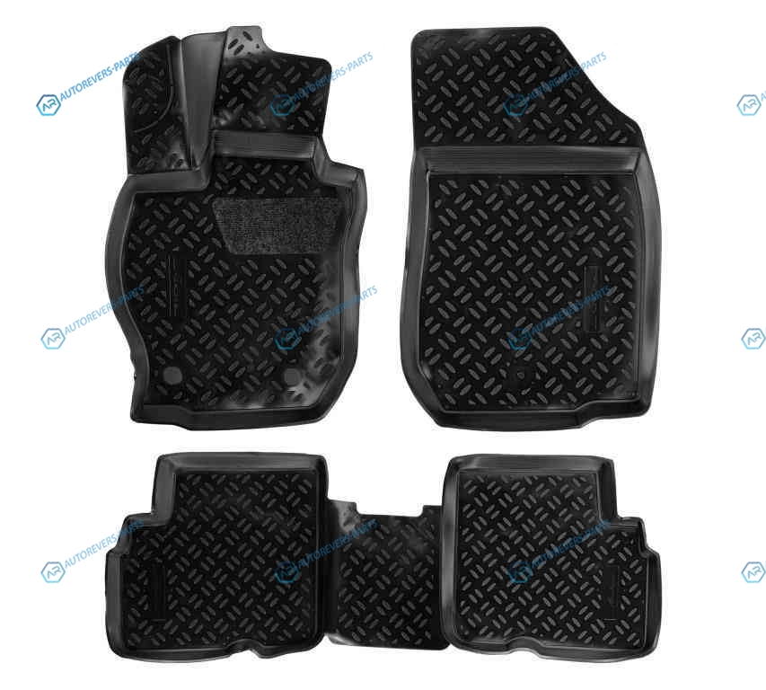 ACM-PS-48 Ковры в салон (3D с подпят.) для Nissan Almera (G11) (13-) компл. 4 шт.. (крепеж). выс. борт. полимер.. черн.