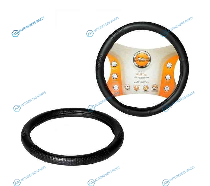 AWC-SL-03XL Оплетка на руль. искусственная кожа с тиснением. черная. 42 см  XL