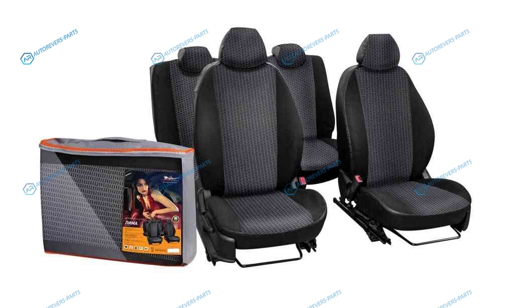 ACCS-L-61 Чехлы для Mitsubishi Outlander (11-18 г.) Лима. 13 пред.. задн.спин. 13. жаккард-кожзам. черн.