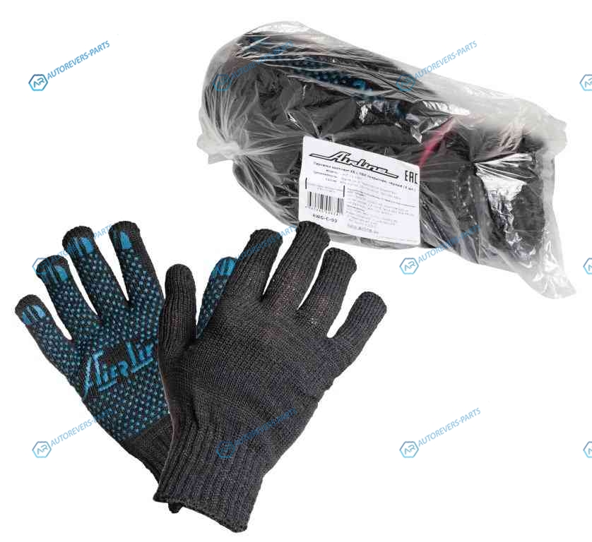 AWG-C-03 Перчатки ХБ с ПВХ покрытием. черные. (5 пар). 140Т7.5 класс