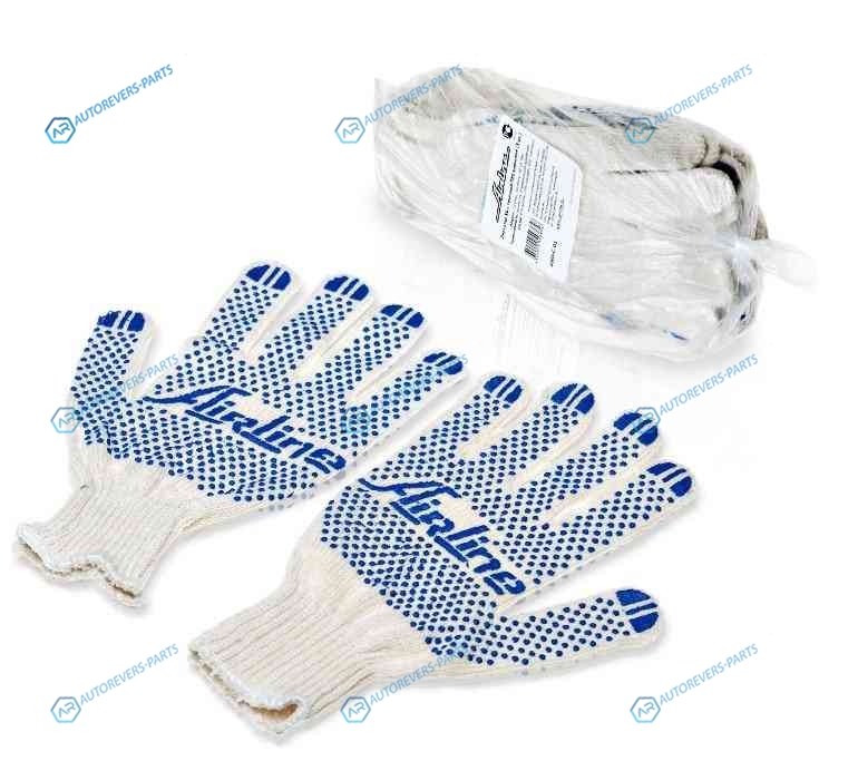 AWG-C-01 Перчатки ХБ с ПВХ покрытием. белые. (5 пар). 150Т7.5 класс