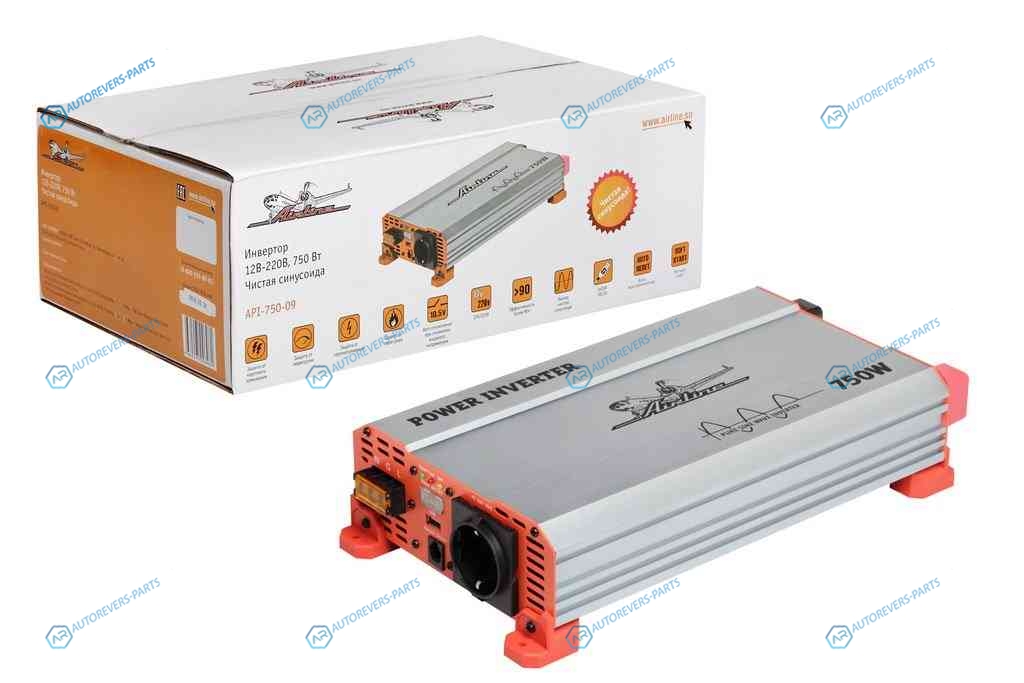 API-750-09 Инвертор 12В-220В. 750 Вт чистый синус