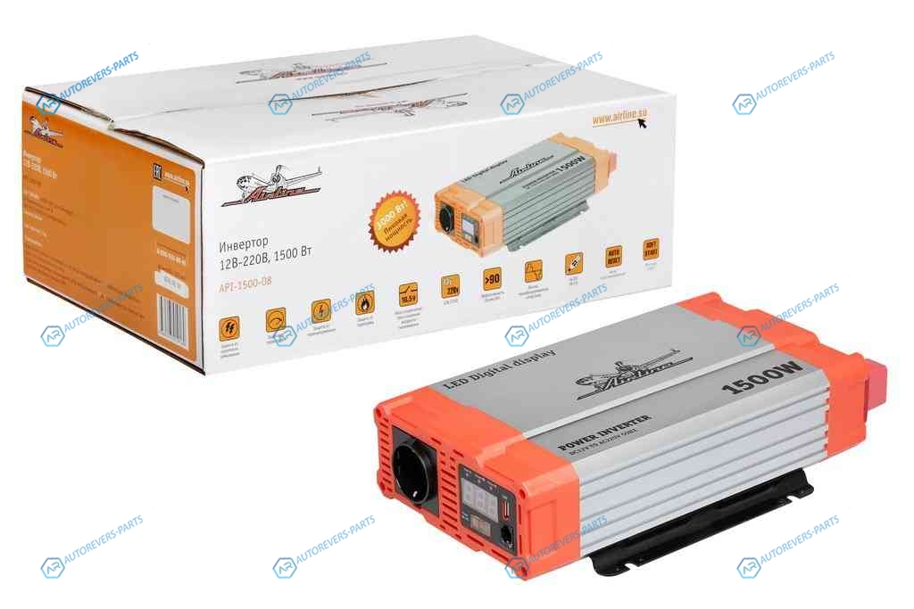 API-1500-08 Инвертор 12В-220В. 1500 Вт