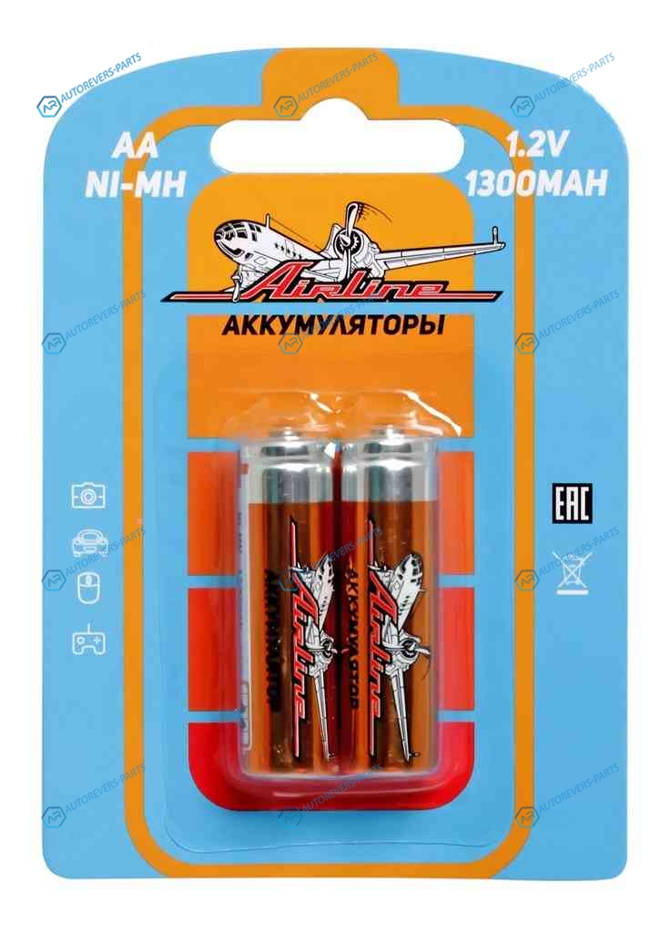 AA-13-02 Батарейки AA HR6 аккумулятор Ni-Mh 1300 mAh 2шт.