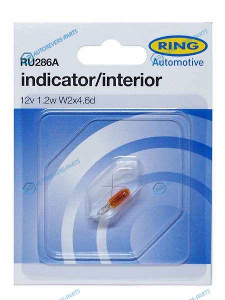 RU286A Лампа дополнительного освещения W1.2W Индикатор (Янтарная) 12V 1.2W Блистер 1 шт.