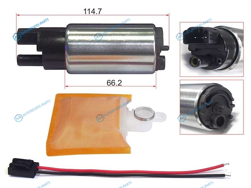 ST-FP10 Топливный насос 12V. 3BAR. 90LH. V=1300-3400 4-5E.4-5AFE.3-4SFE.3SGE.1G.1JZGE.7K.3Y.2TZF