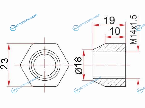 ST-90942-01004 Гайка колесная RR RH TOYOTA DYNATOYOACE G15HIACE 85-95