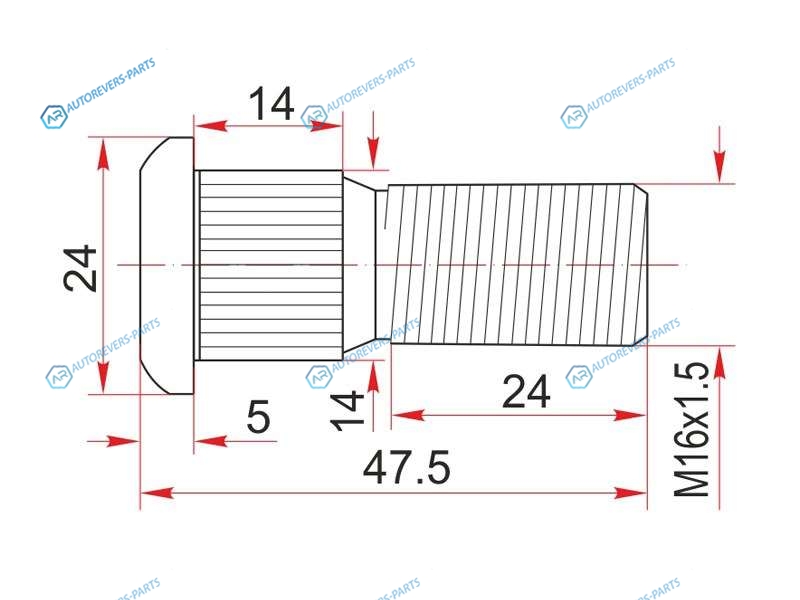 ST-90942-02062 Шпилька ступицы TOYOTA DYNA 150200TOYOACE G1525