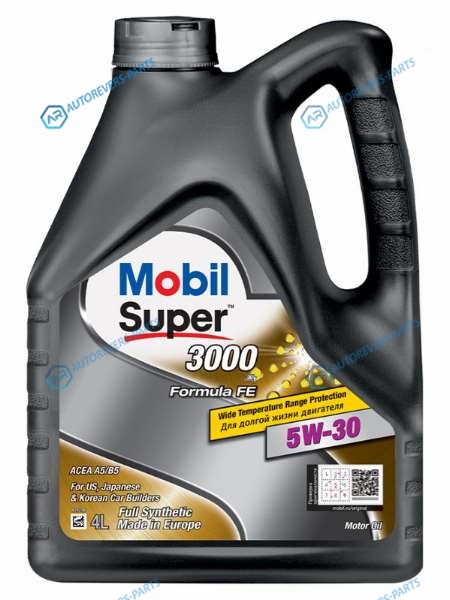 152564 Масло моторное синтетическое MOBIL SUPER 3000 X1 FORMULA FE 5W-30 GSP SNCF. A5B5 4L