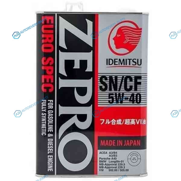 1849-004 Масло моторное 5W-40 ZEPRO EURO SPEC API SNCF ACEA A3B4 MB 229.5 VW 502.00505.00 BMW LL-01 PORSCHE A40. 4л