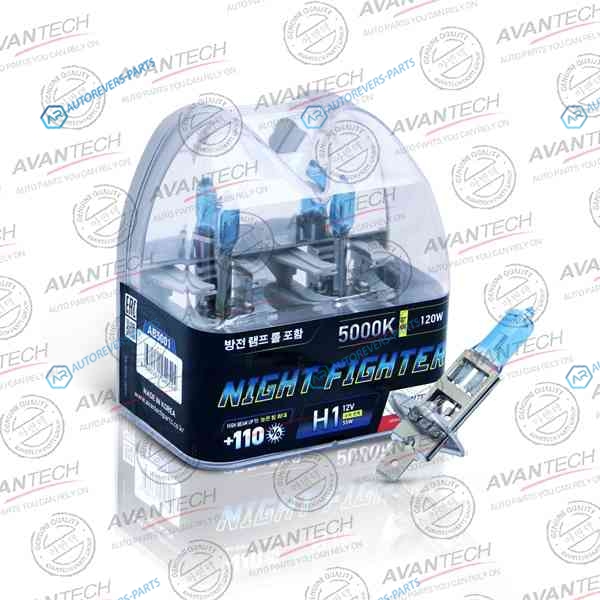 AB5001 Лампа высокотемпературная Avantech H1 12V 55W (120W) 5000K. комплект 2 шт.