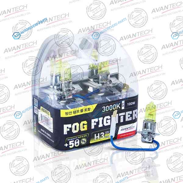 AB3003 Лампа высокотемпературная Avantech H3 12V 55W (100W) 3000K. комплект 2 шт.