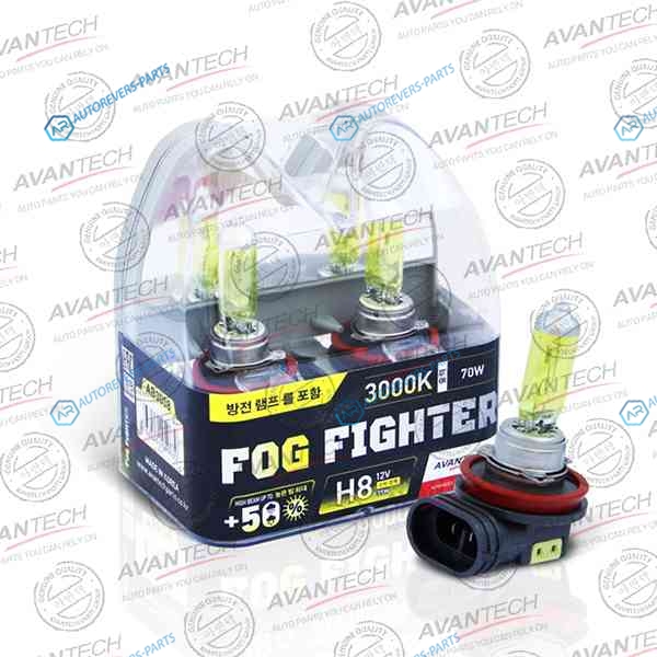 AB3008 Лампа высокотемпературная Avantech H8 12V 35W (70W) 3000K. комплект 2 шт.