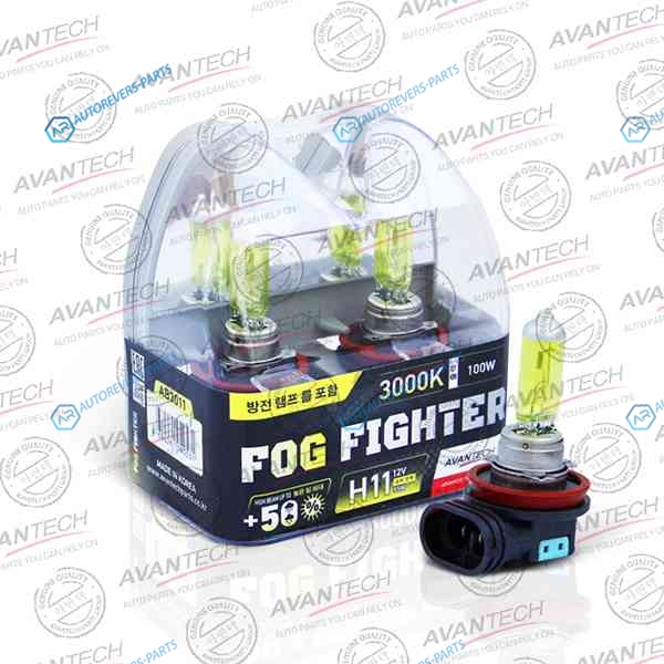 AB3011 Лампа высокотемпературная Avantech H11 12V 55W (100W) 3000K. комплект 2 шт.