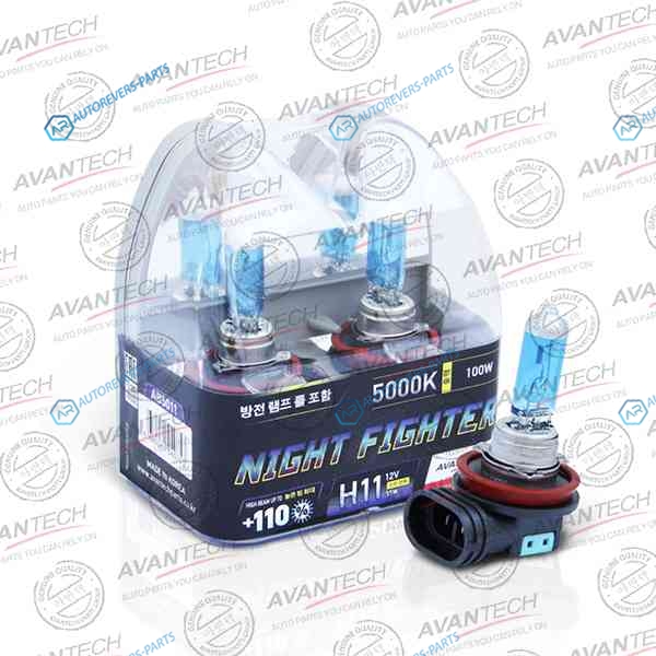 AB5011 Лампа высокотемпературная Avantech H11 12V 55W (100W) 5000K. комплект 2 шт.