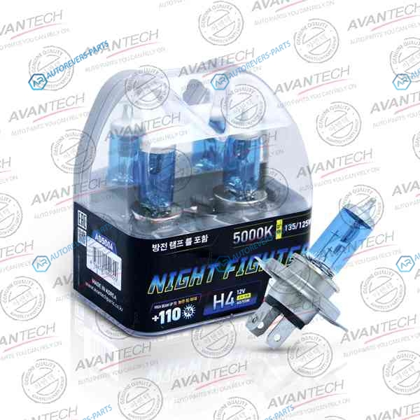 AB5004 Лампа высокотемпературная Avantech H4 12V 6055W (135125W) 5000K. комплект 2 шт.