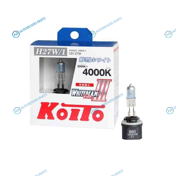 P0728W Лампа высокотемпературная Koito Whitebeam H271 12V 27W (55W) 4000K (комплект 2 шт.)