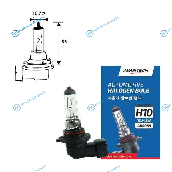 AB0036 Лампа головного света Avantech H10 12V 42W