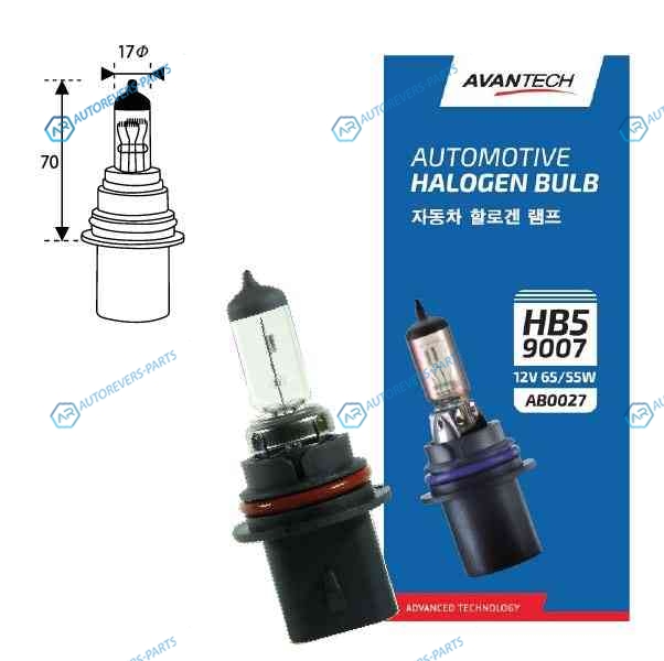 AB0027 Лампа головного света Avantech 9007 (HB5) 12V 6555W
