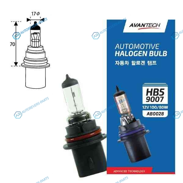 AB0028 Лампа головного света Avantech 9007 (HB5) 12V 10080W