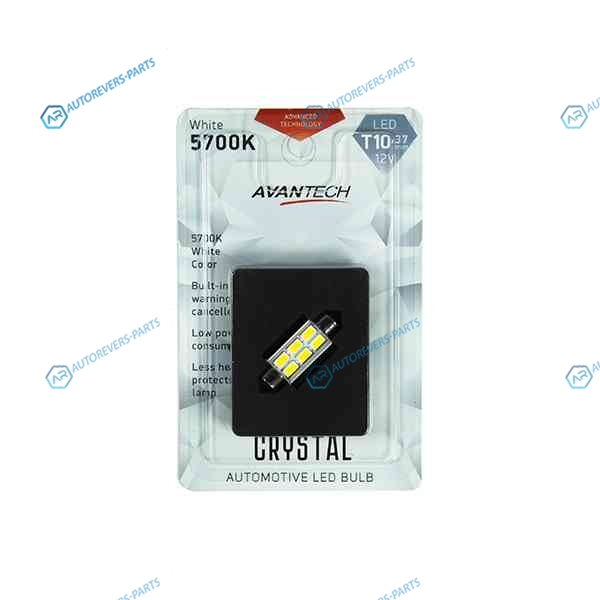 ALB0115 Лампа светодиодная Avantech 12V LED T10x37 5700K (резистор). 1 шт.